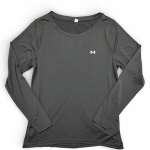 VTG Under Armour HeatGear Women's Large Black Long Sleeve Fitted Athletic Top